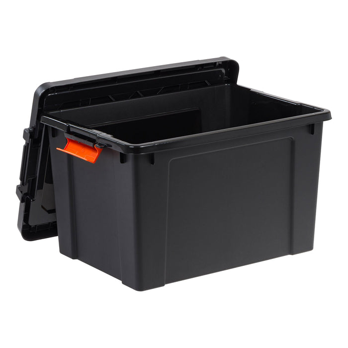 78 Quart Heavy Duty Plastic Storage Box, Black pack of 4 - IRIS USA, Inc.