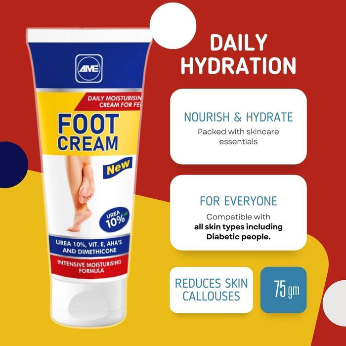 Ame Urea, Vitamin E & AHA Moisturizing Foot Cream, 75g - Makkah Pharmacy
