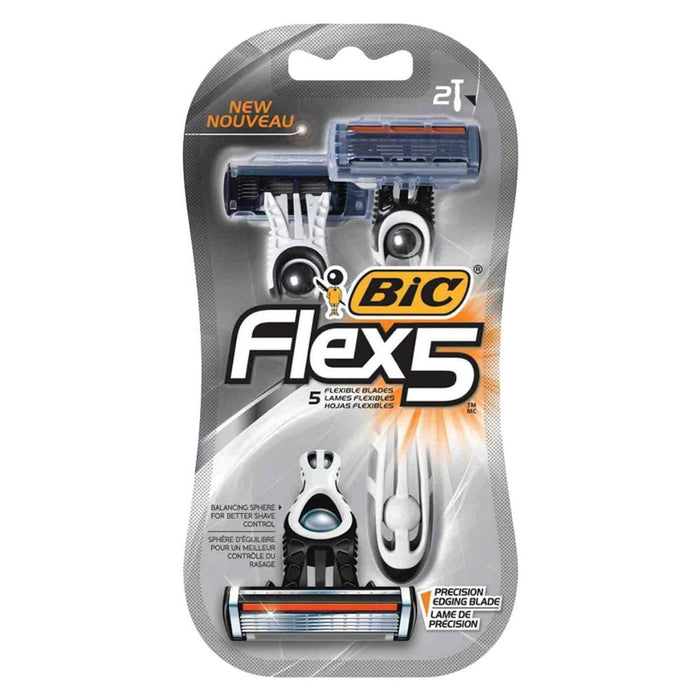 Bic Flex 5 Comfort Disposable Shaving Razor 2 Pieces