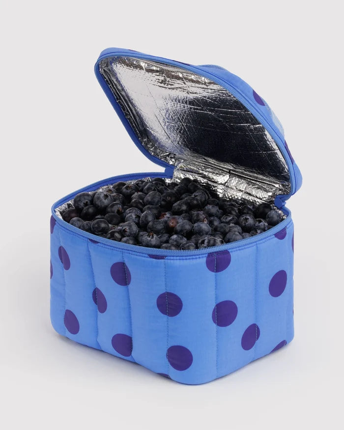 Blue Polka Dot Puffy Lunch Bag