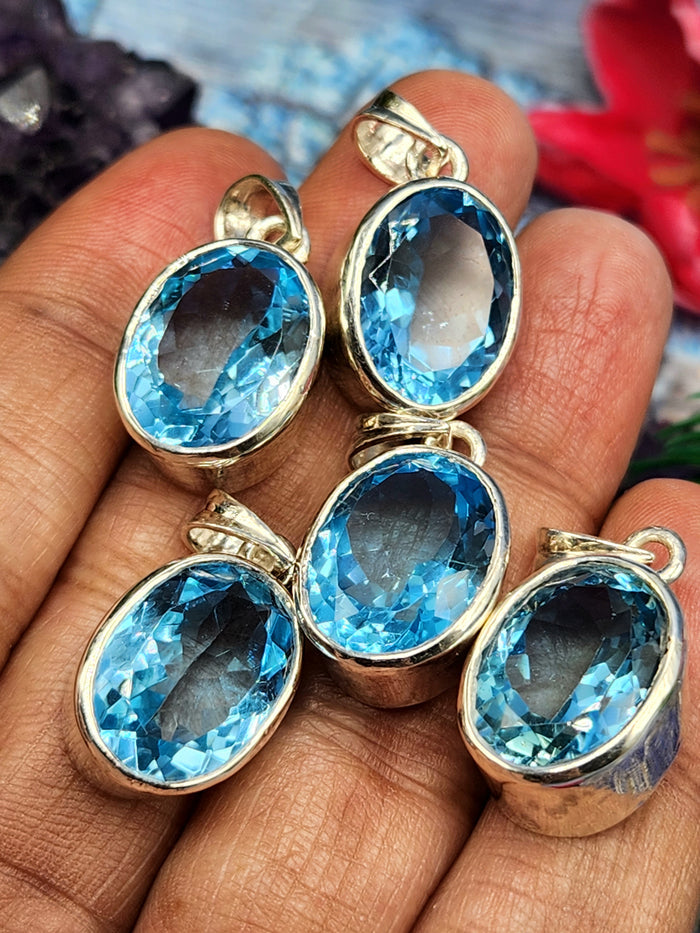 Blue Topaz Pendants in 925 Silver: A Symphony of Serenity and Elegance | ONE PIECE ONLY
