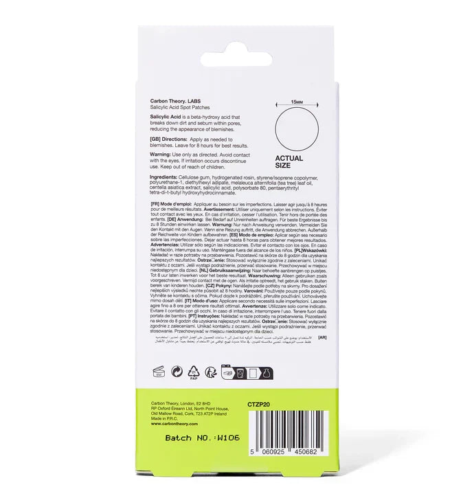 Carbon Theory Supacylic Salicylic Spot Zap Patch 20 Pc