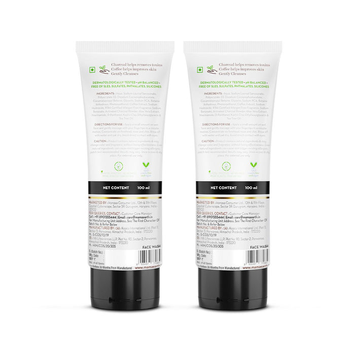 Charcoal Facewash with Pollution Defense Formula - 100ml (Pack Of 2)