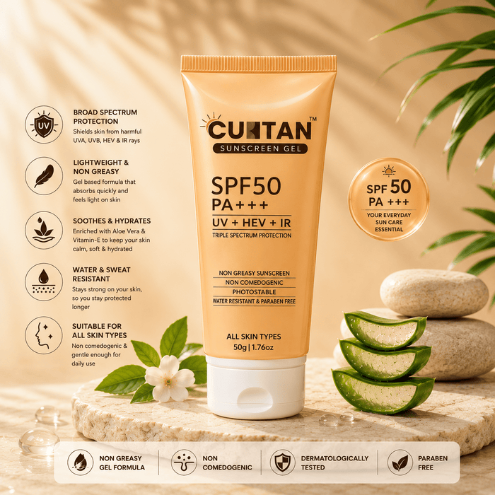 Curtan Sunscreen Gel SPF 50 PA+++ - Cosmosentials