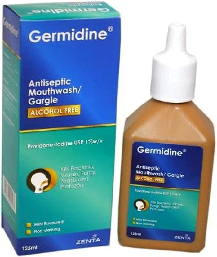 Germidine Antiseptic Gargle Mouthwash Alcohol Free 125ml