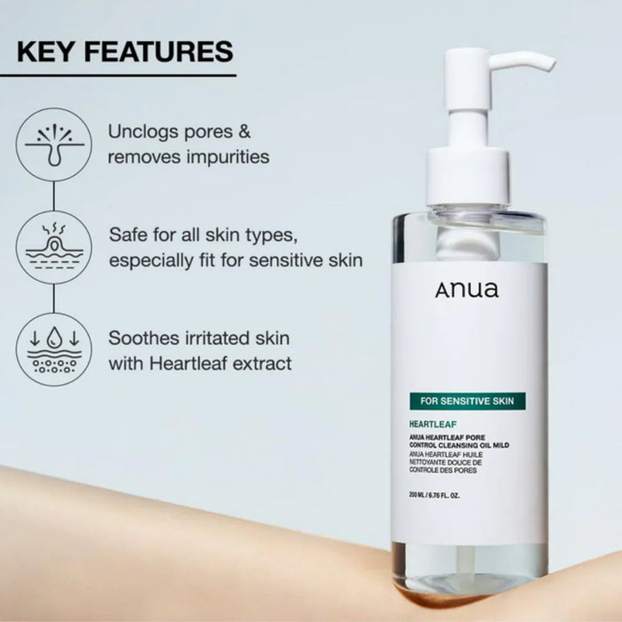 ANUAHeartleaf Pore Control Cleansing Oil Mild 200mlMood Arabia8809640735028