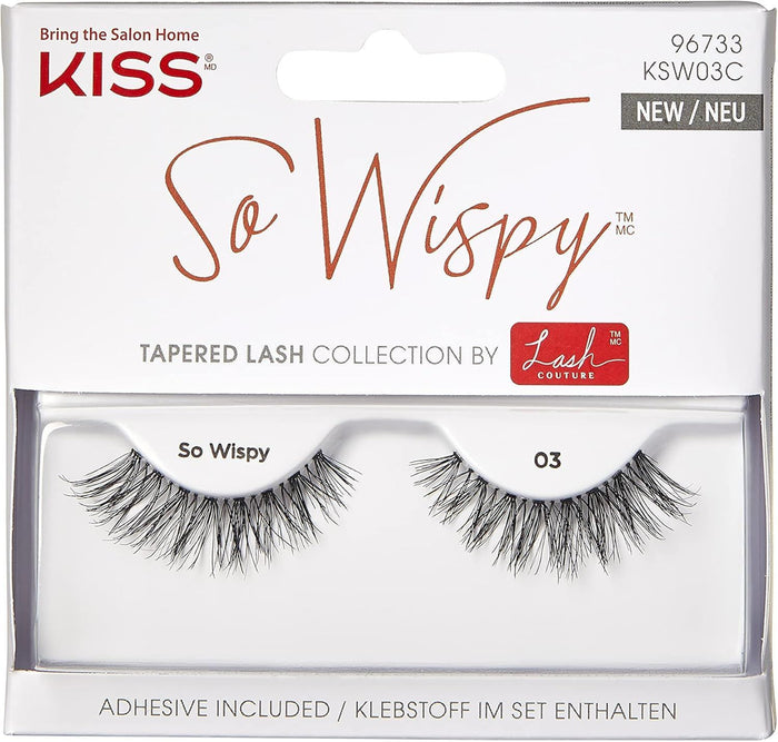 Kiss So Wispy Tapered Lashes with Aloe Adhesive 03, 1 Pack - Makkah Pharmacy