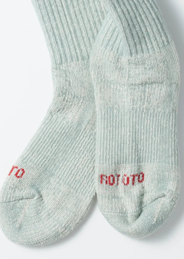 Light Blue Double Face Mini Crew Socks