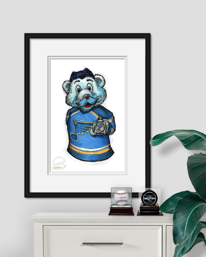 Louie Mascot Ink Sketch Print