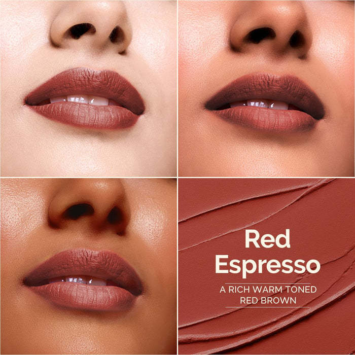 Luxe Matte Long Stay Lipstick with Passion Fruit Oil & Vitamin E -2g | Red Espresso