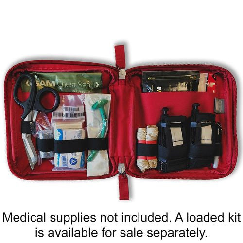 Medical Components shown for demonstration purposes. Pouch does not include medical supplies.