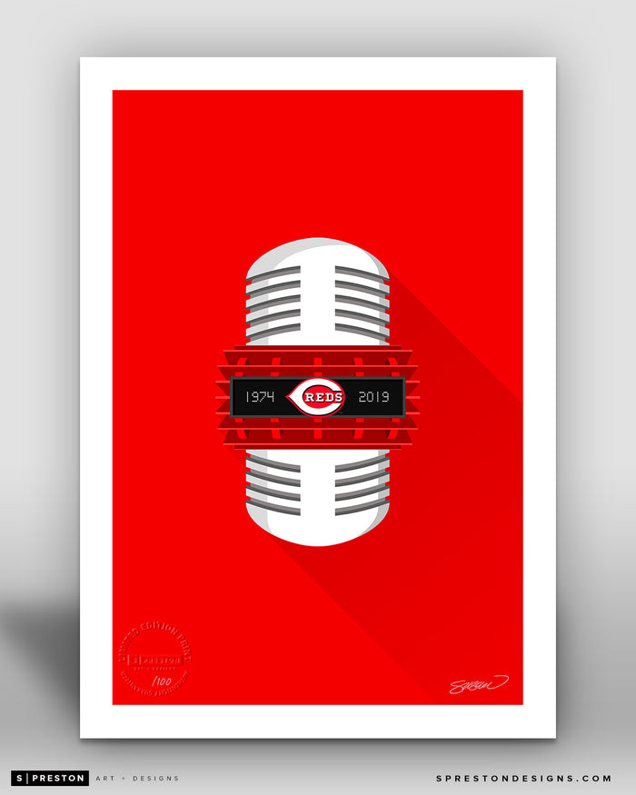 Minimalist Reds Broadcasting print - Cincinnati Reds - S. Preston