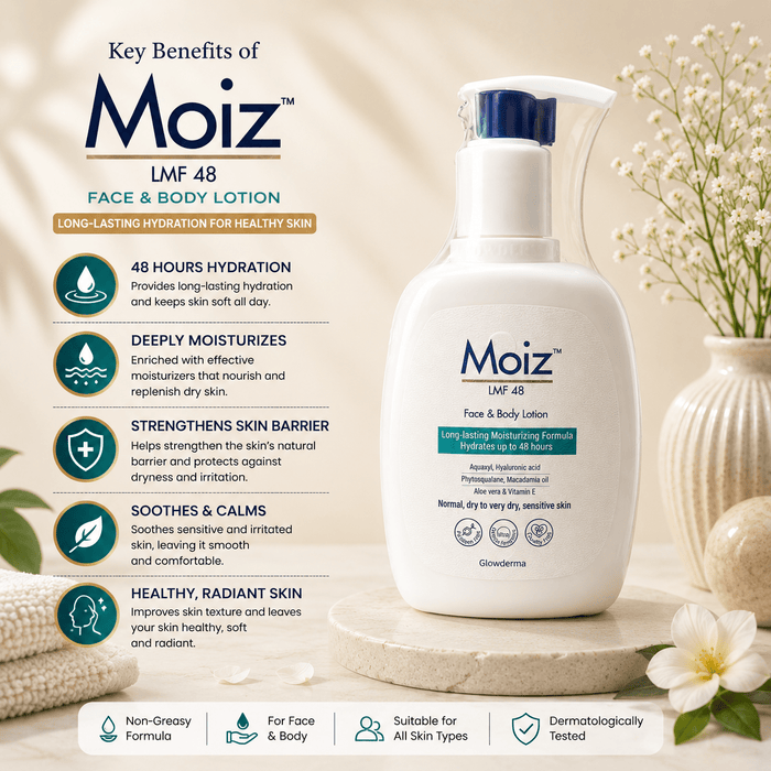 Moiz LMF 48 Face & Body Lotion 200ml - Cosmosentials