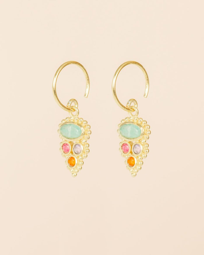muja juma Saada Amazonite Oval Earrings - Precious Sparkle