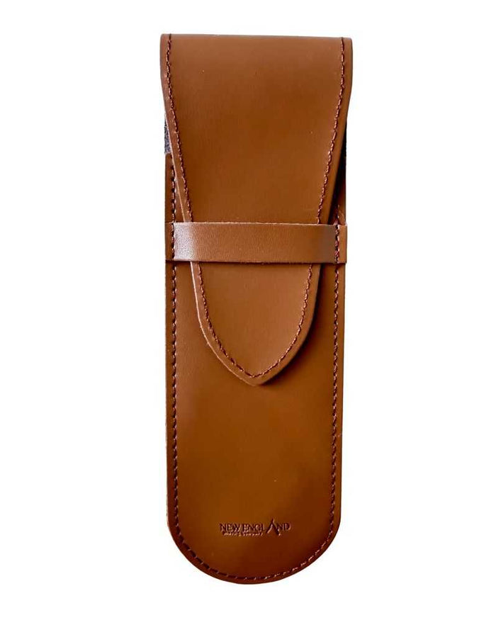 Leather straight razor case, brown, stylish grooming accessory