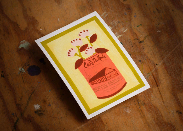 Okra Bits - Cafe Du Monde Coffee Can Print