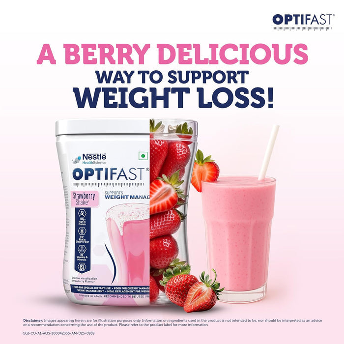 Optifast Weight Management Shake | Strawberry Flavour | Scientifically Designed Weight Loss Diet | Meal Replacement Shake for Weight Loss | 400g Jar