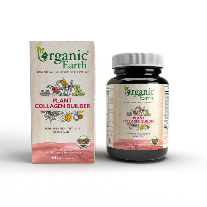 Organic Earth Plant Collagen Builder 60 Capsules – Vegan Collagen Support Organic Earth