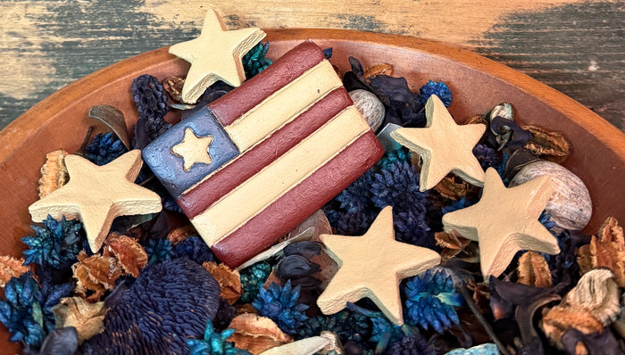 PEN-78 Hand-made Salt Dough Bowl Filler - Flag & 5 Stars