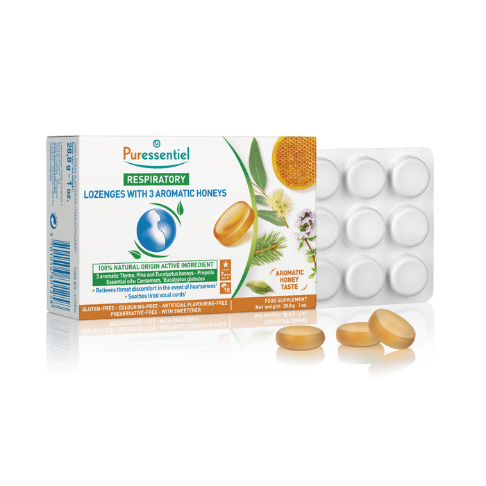 Puressentiel Respiratory Pastilles with 3 Aromatic Honeys 18 's Puressentiel
