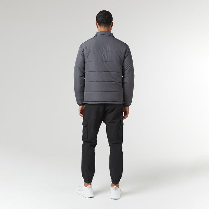 Quilted Overshirt Jacket | Charcoal