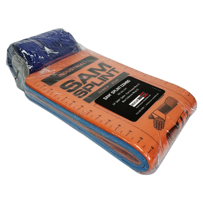 SAM Splint Combo Pack - (24" Orange/Blue Splint with Blue Cohesive Wrap)