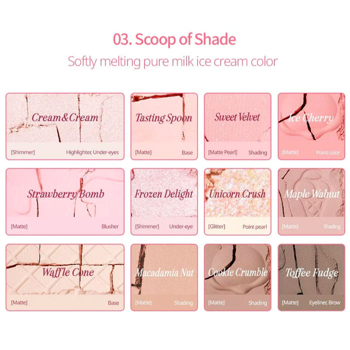 CLIO Shade & Shadow Palette #03 SCOOP OF SHADE Nudie Glow Australia
