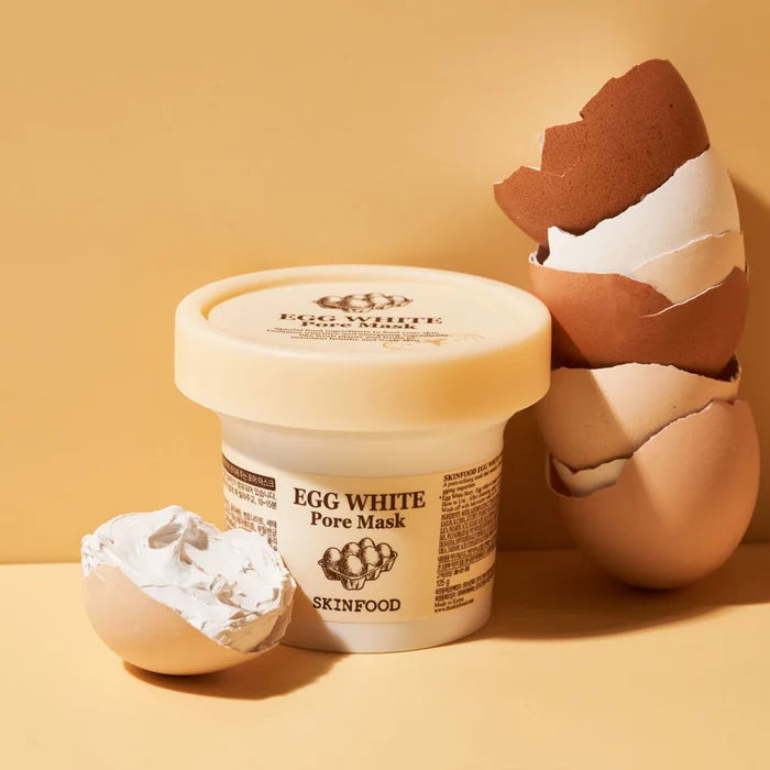 Skinfood Egg White Pore Mask asian authentic genuine original korean skincare montreal toronto calgary canada thekshop thekshop.ca natural organic vegan cruelty-free cosmetics kbeauty vancouver free shipping clean beauty routine skin makeup kpop stayz stan fandom photocard stray kids treasure ateez atiny dix30 brossard