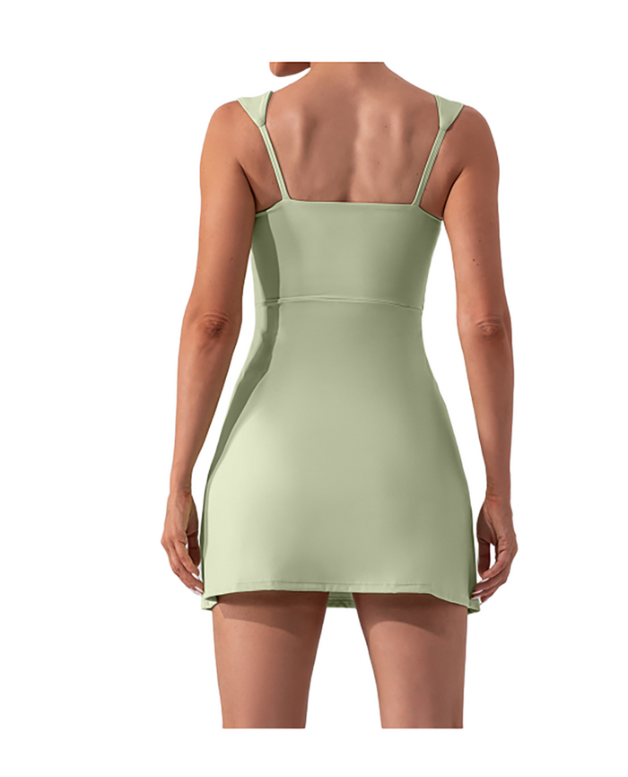 Take A Swing - Tennis Skirt - GREEN x WHITE