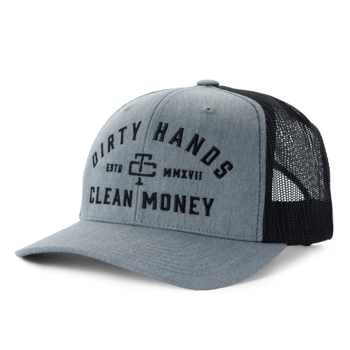 Troll Co. Catena "Dirty Hands Clean Money" Curved Brim Snapback Cap Hats & Caps Troll Co. Heather Black OS