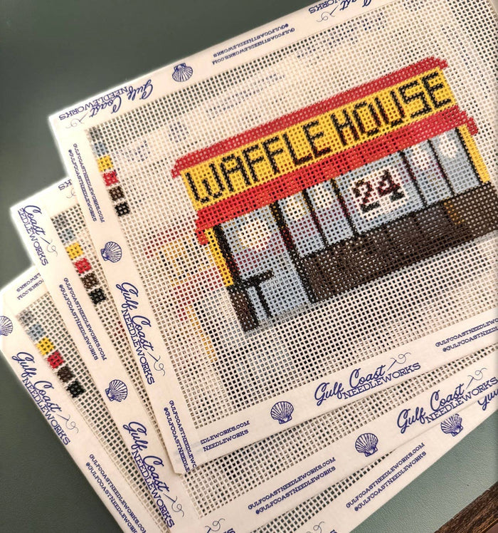 Waffle House Diner Hand Painted Needlepoint Canvas
