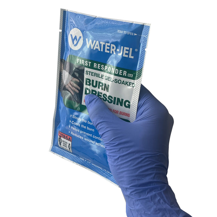 Burn Dressing, in hand showing size