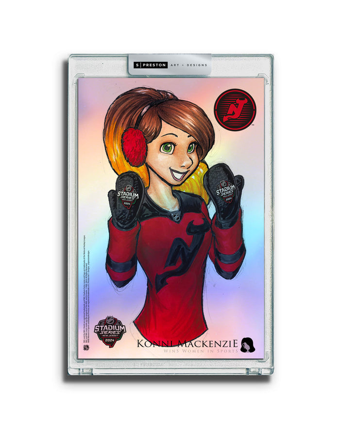 WinS® NHL Konni Mackenzie 2024 Stadium Series Limited Edition Art Slab - New Jersey Devils