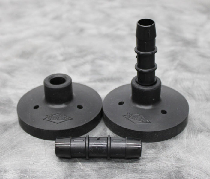 x2 VirTis Wide Mouth Fast Freeze Flask Snap-On Lids with Straight Nylon Adapters
