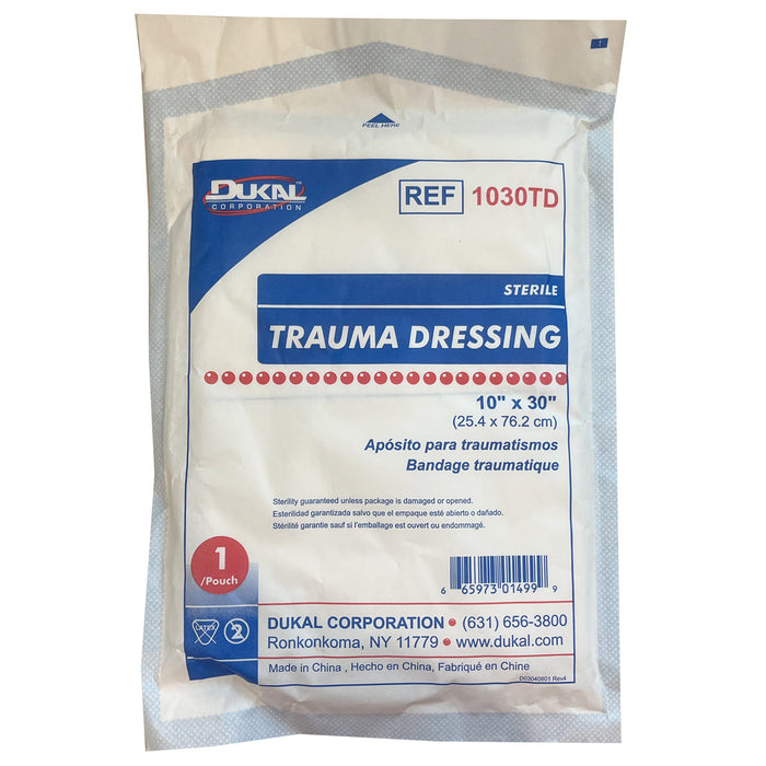 10"x 30" Trauma Dressing, Sterile, Single in packaging