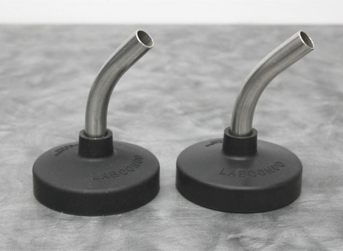 2x Labconco Freeze Dryer 600mL Flask Tops 75444 with 45 Degree SS Adapter