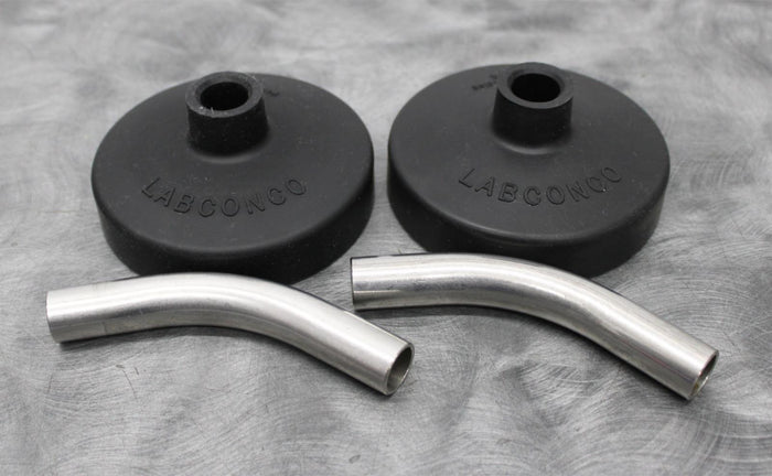 2x Labconco Freeze Dryer 600mL Flask Tops 75444 with 45 Degree SS Adapter