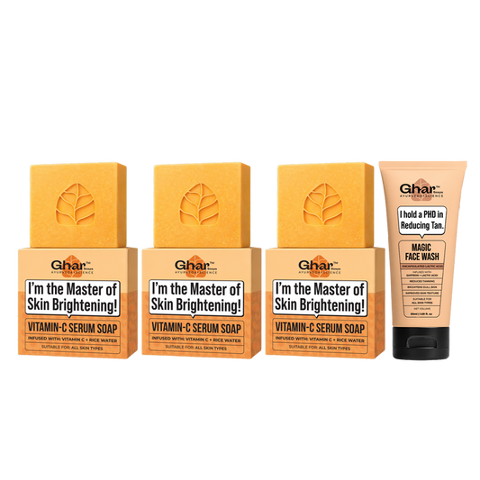 3 Pack Vitamin C Serum Soap+ 50ml Magic Face Wash