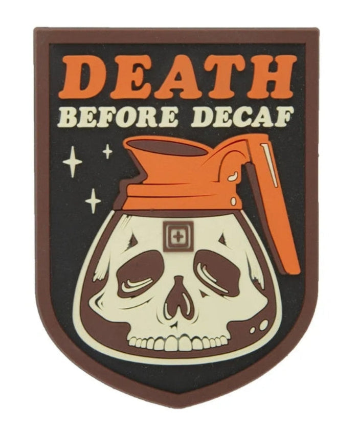 5.11 Tactical "Death Before Decaf" Patch Hard Hats & Accessories 5.11 Tactical Red OS