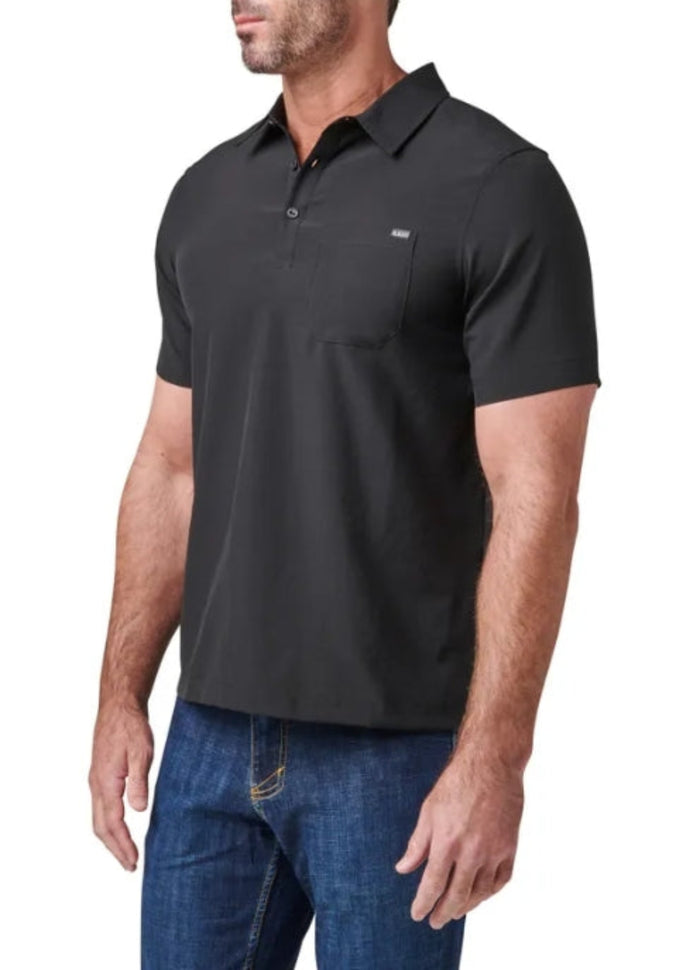 5.11 Tactical Men's Flex Chest Pocket Short Sleeve Polo Shirt Polo Shirts 5.11 Tactical Black 2XL Reg