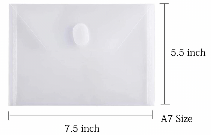 5x7 Flat Storage Envelopes With Velcro Closure - Set of 8