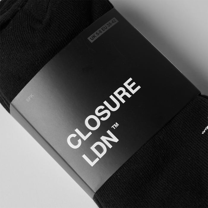 6-Pack No Show Sport Socks | Black