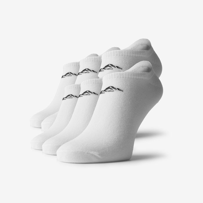 Men's White 6-Pack No Show Sport Socks Closure London  Front View