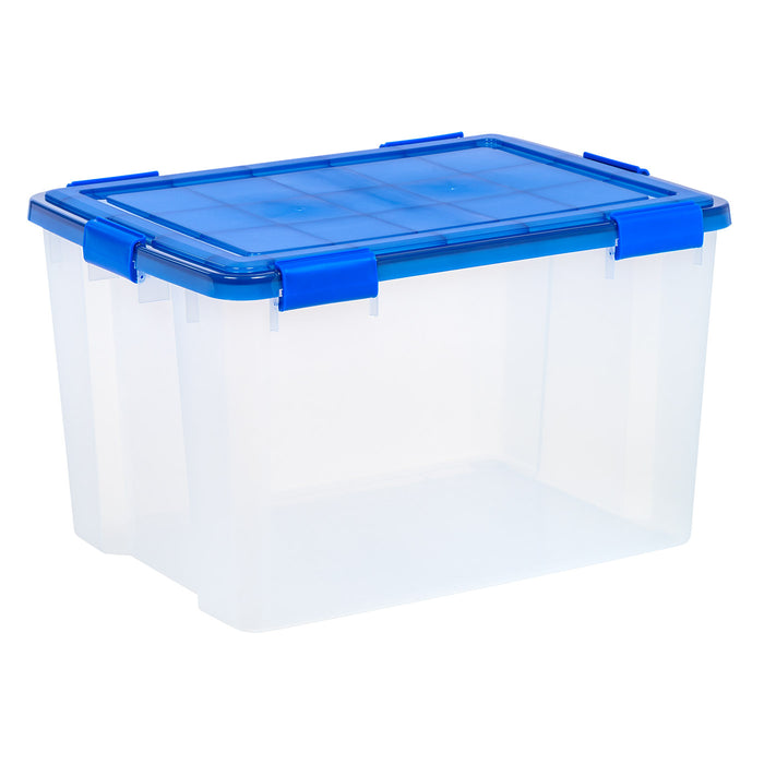 74 Qt. Weatherpro Airtight Plastic Bin Sealed Lid Secure Latching Buckles Clear Single Pk - IRIS USA, Inc.