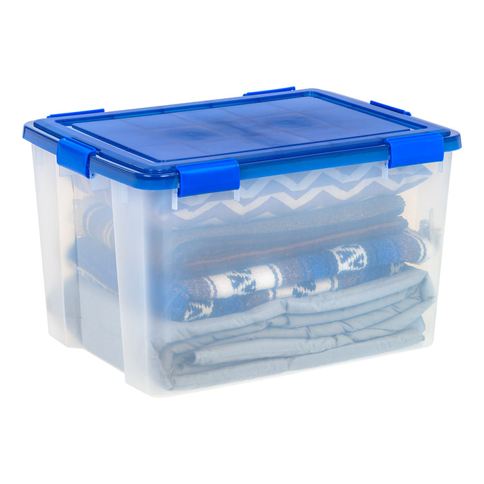74 Qt. Weatherpro Airtight Plastic Bin Sealed Lid Secure Latching Buckles Clear Single Pk - IRIS USA, Inc.