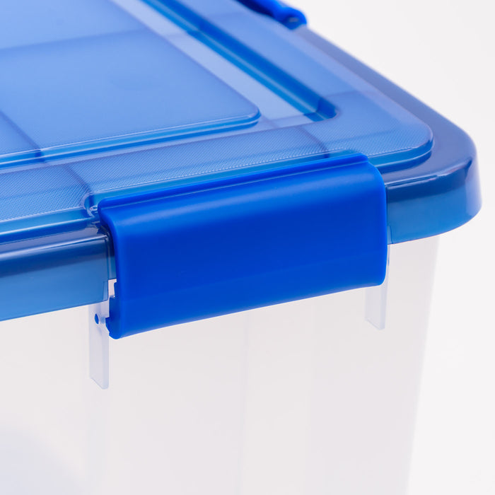 74 Qt. Weatherpro Airtight Plastic Bin Sealed Lid Secure Latching Buckles Clear Single Pk - IRIS USA, Inc.