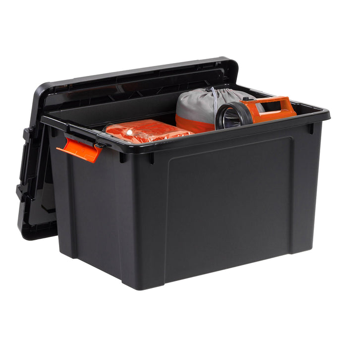 78 Quart Heavy Duty Plastic Storage Box, Black pack of 4 - IRIS USA, Inc.