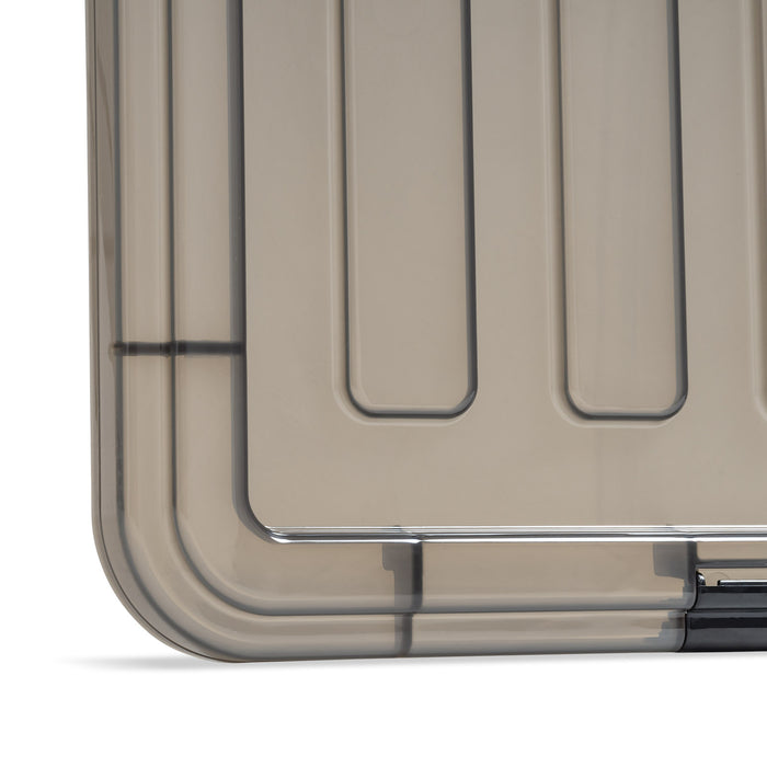91 Qt. (22 gal.) Large Clear Latch Box, Stackable Plastic Storage Bin with Lid, Set of 4 - IRIS USA, Inc.