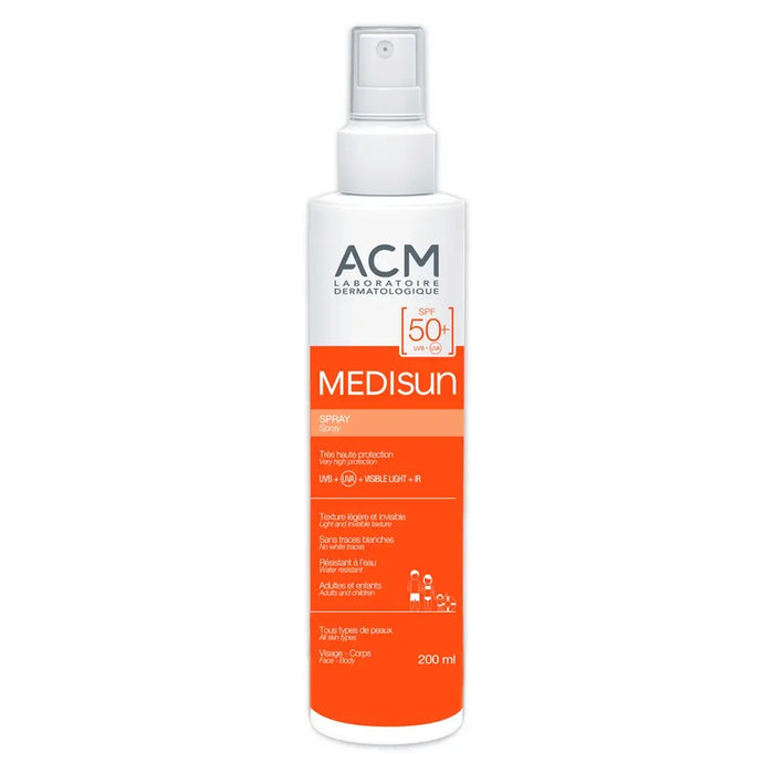 ACM Medisun SPF50+ Sun Protection Spray With IR & Visible Light Protection For Adults & Children 200ml ACM