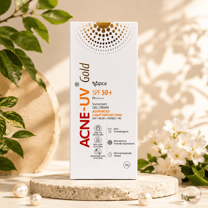 Acne-UV Gold SPF 50+ PA++++ Sunscreen Gel Cream 50g - Cosmosentials